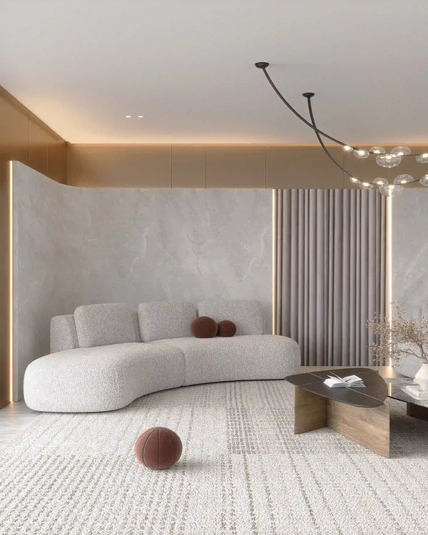 Veil grey 3D slate flexible stone wall panel in living room