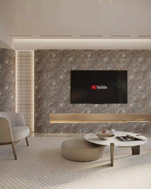 Claybank taishan stone wall panel in living room