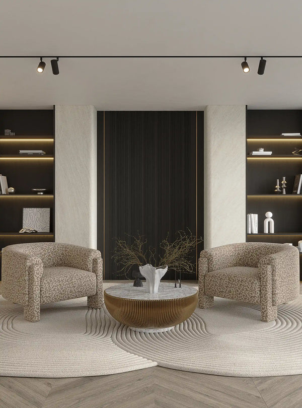 Nero oak tempo archiflute wall panel in living room