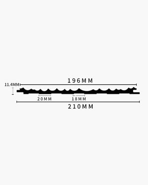 Nero oak tempo archiflute wall panel diagram with measurement