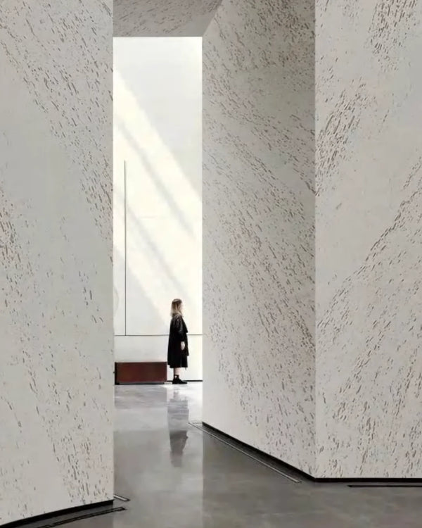 Beige oceanic travertine wall panel