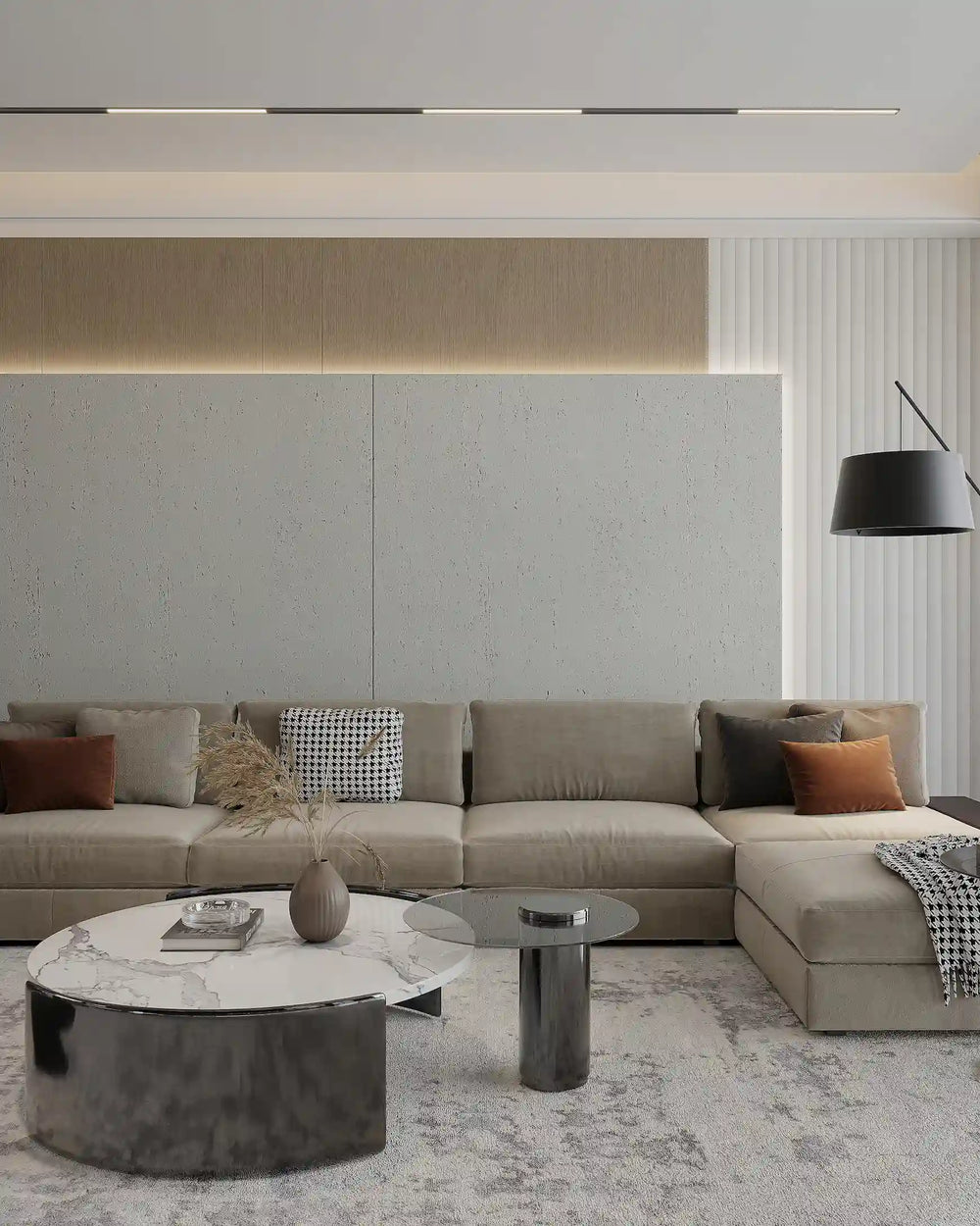 Travertine 600x1200 (Light Grey) - Flexible Stone Wall Panel