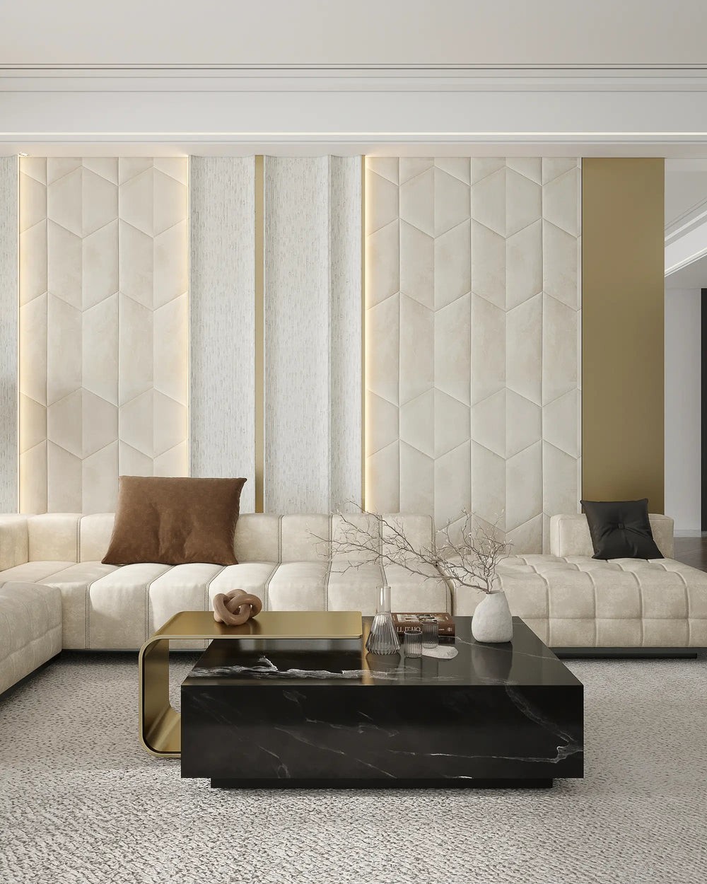 Greige urban fabric wall panel