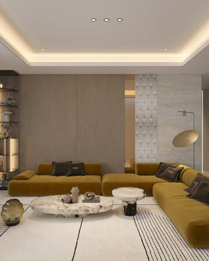 Velvet oak bamboo wall panel in living room