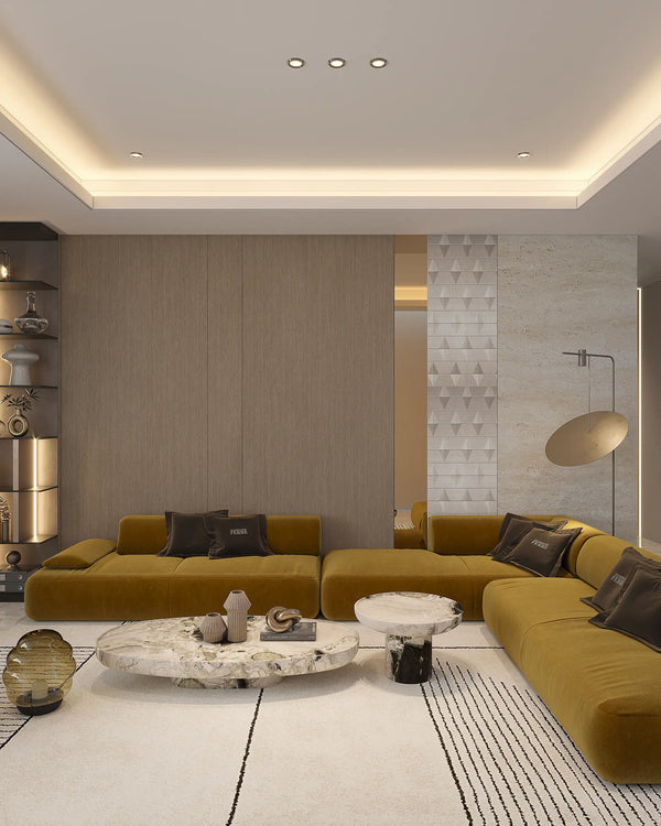 Velvet oak bamboo wall panel in living room