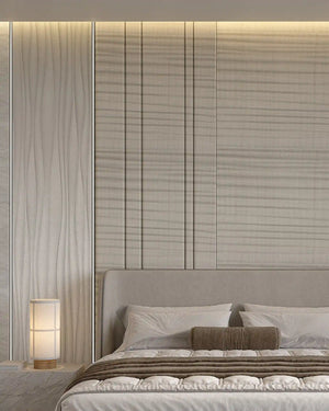 Cashmere ripple arco archiflute wall panel in bedroom