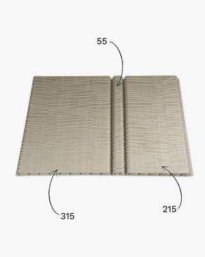 Cashmere ripple arco archiflute wall panel with dimensions