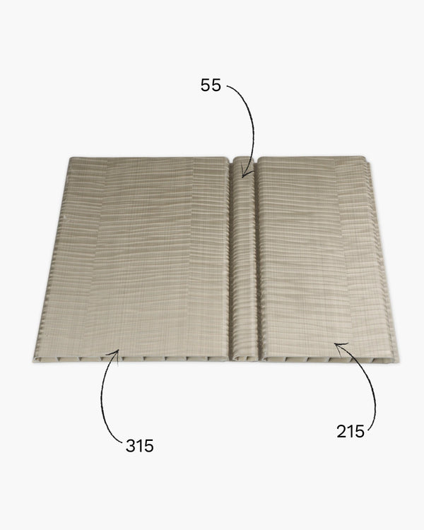Cashmere ripple arco archiflute wall panel with dimensions