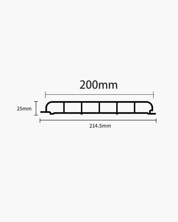 Arco archiflute wall panel diagram with dimensions